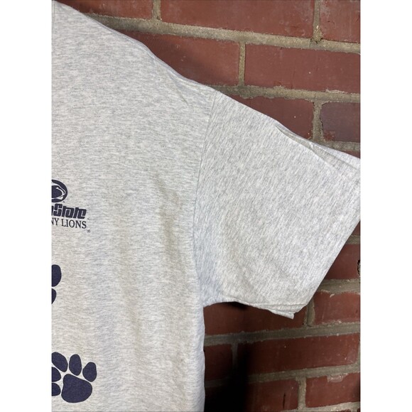 Vintage 90s Penn State Shirt Nittany Lions Cute Paw Print Grey College Adult XL - Picture 3 of 6